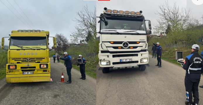 Ordu’da Ağır Tonajlı Araçlara Yönelik Denetimler Artırıldı